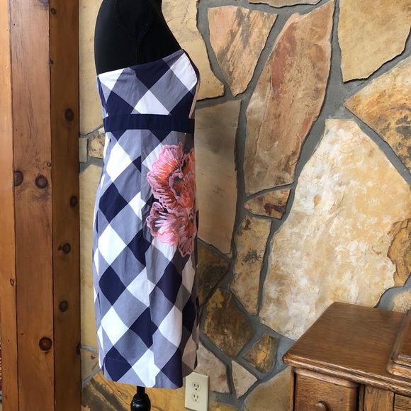 Vintage LILLY PULITZER Bowen Dress Gingham Embroidered Strapless Lined (6) - Picture 6 of 17